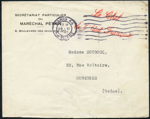 Griffe Chef de l'Etat Français