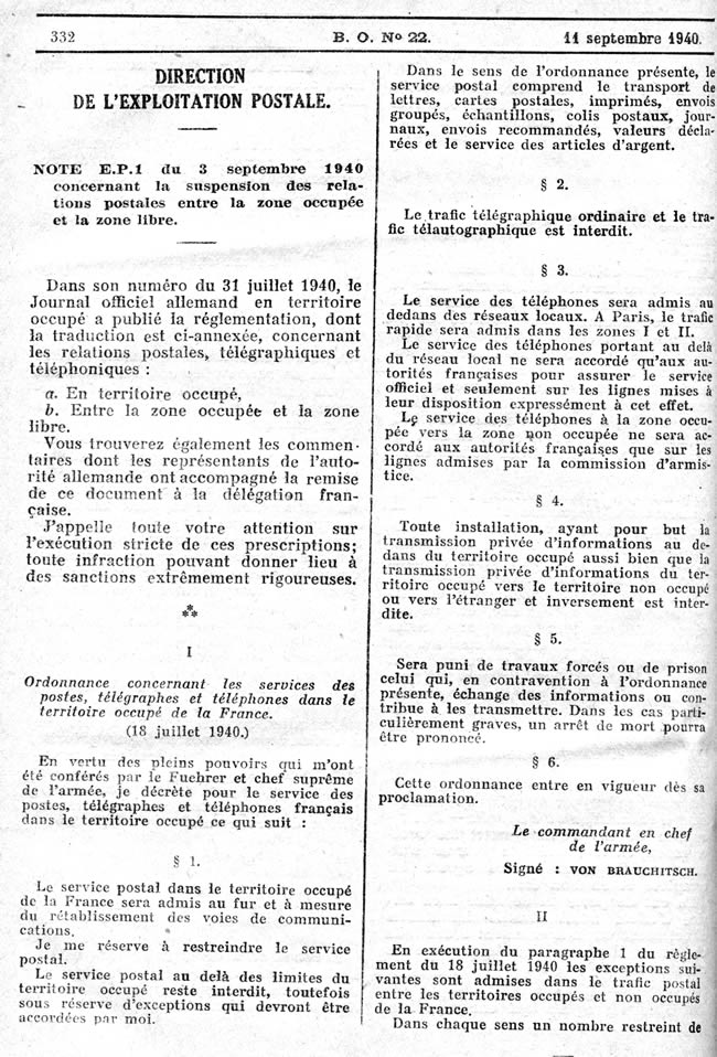 Interruption courrier