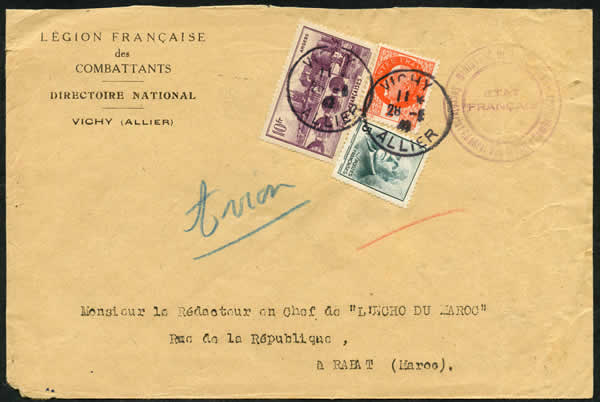 Lettre de la Légion pour le maroc