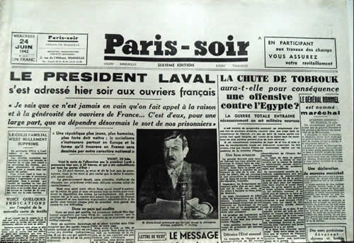 Paris Soir publié en zone non-occupée