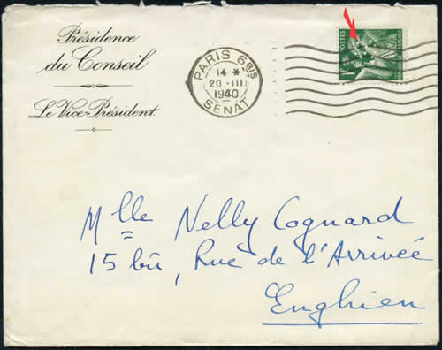 Perforé S sur lettre