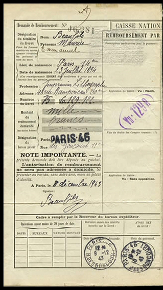 Pneumatique caisse d'épargne