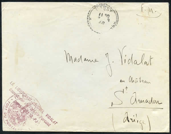 Lettre du Commandant du Fort de Portalet