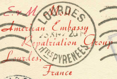 Carte de la mission de rapatriement US