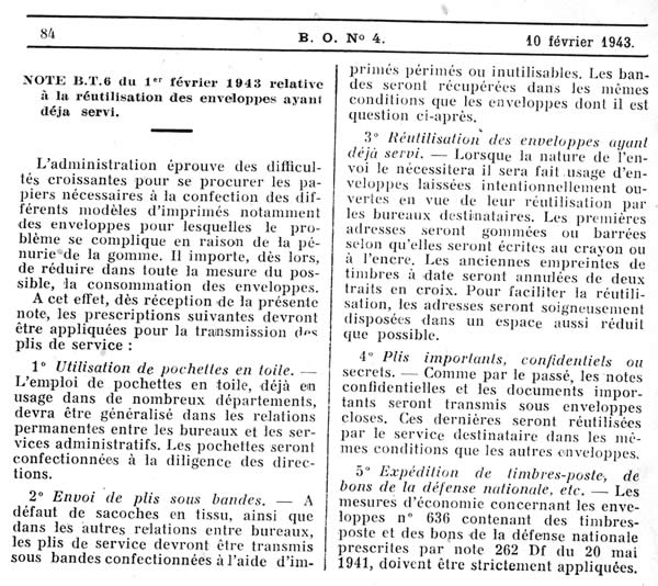 Réutilisation d'enveloppes