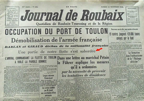 Journal relatant les événements du 27 novembre à toulon