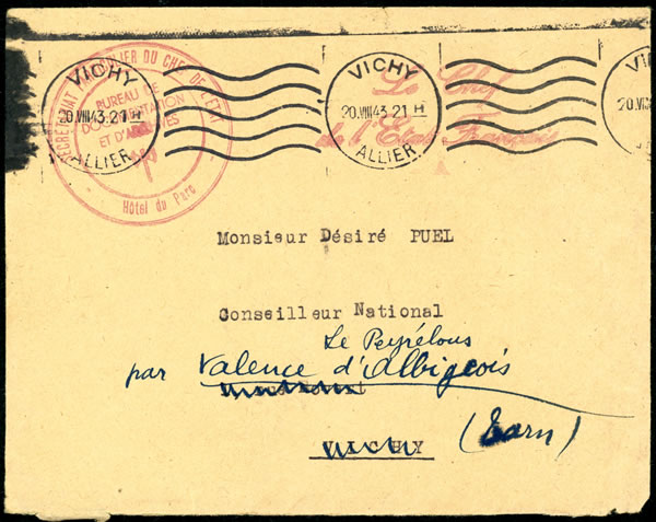 ecrétariat Particulier du Chef de l'Etat Vichy