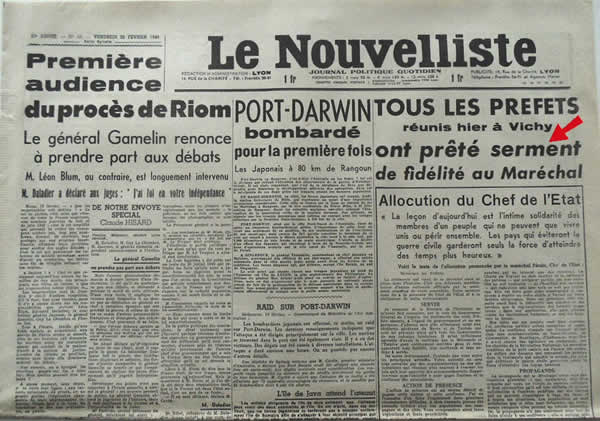 Serment des Préfets au Maréchal Pétain