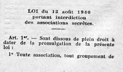 Loi sur les sociétés secrètes