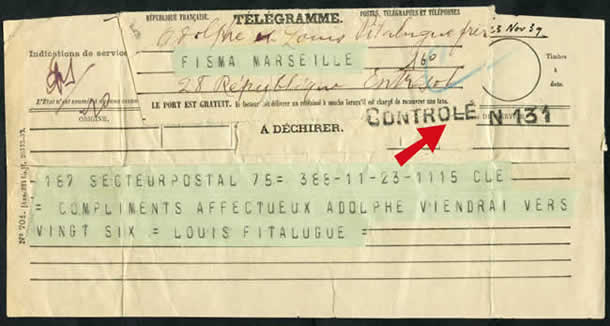 Télégramme censuré