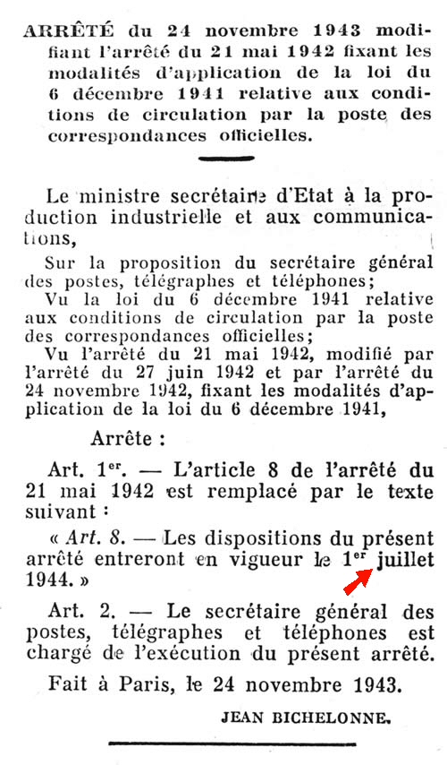 report de l'utilisation des timbres francisque