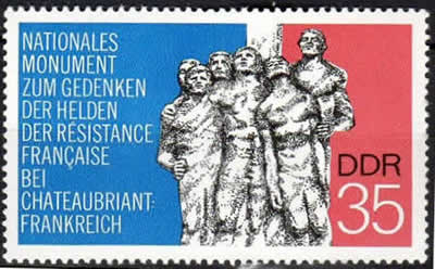 Timbre de la DDR sur Chateaubriant