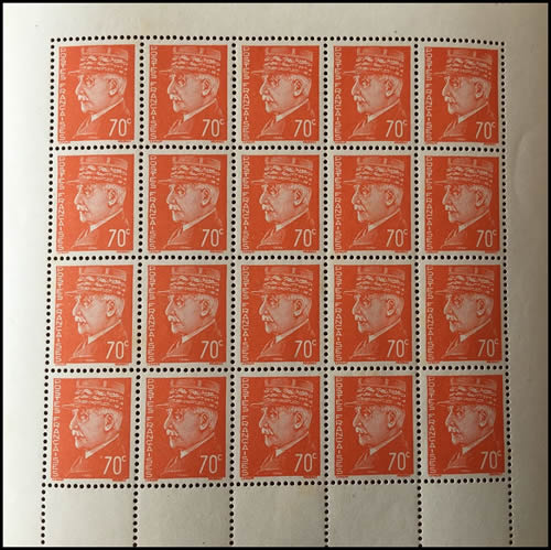 Faux bloc intelligence service Pétain 70c