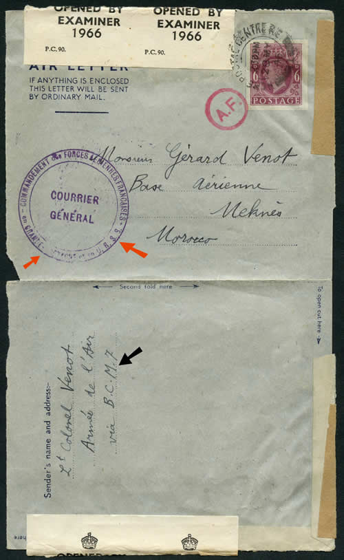 Cachet de vaguemestre armée de l'Air GB et URSS