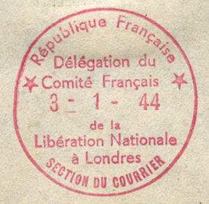 Le même cachet en rouge