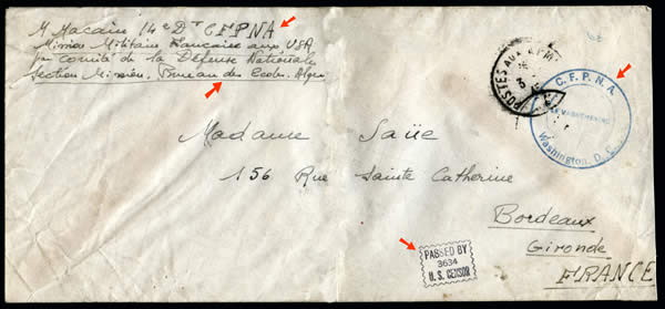 Lettre du CFPNA avec petite censure US