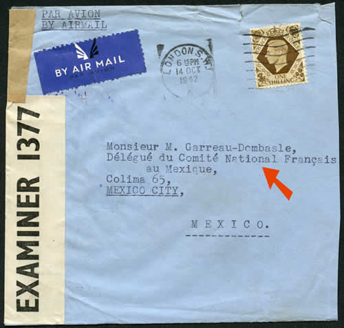 lettre cu Comité pour le Mexique