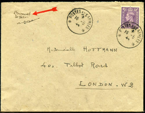 lettre de la 2ème DB en Grande-Bretagne