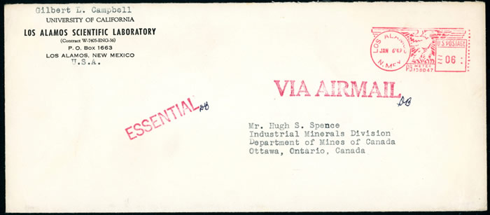 Lettre à entête du laboratoire de Los Alamos