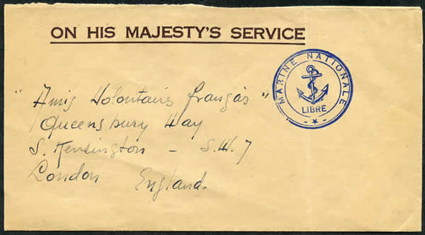cachet Marine Française Libre