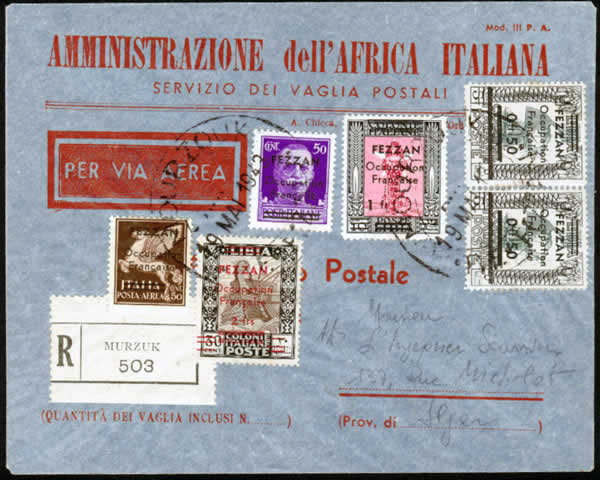 Timbres de la 1ère série sur lettre