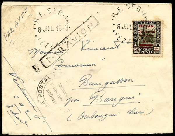 5Fr fezzan sur lettre