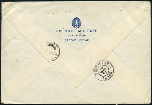 Enveloppe récupérée à Koufra