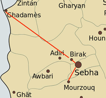 trajet Mourzouk Ghadames