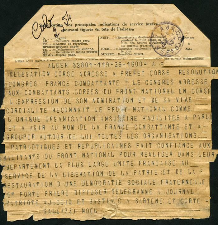 Télégramme d'Alger