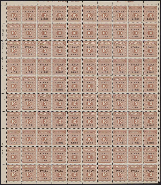 Feuille complete-timbres-amgot-italy