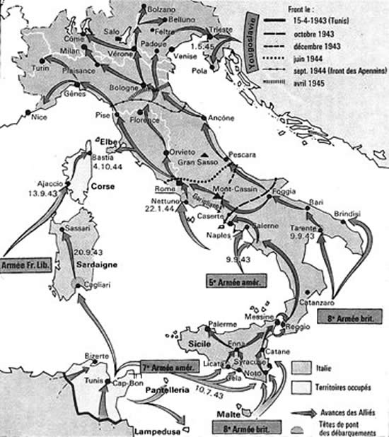 Ensemble des Opérations militaires en Italie