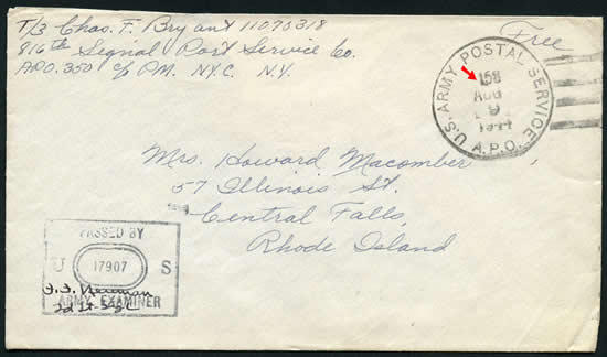 lettre de l'APO 158 de Cherbourg