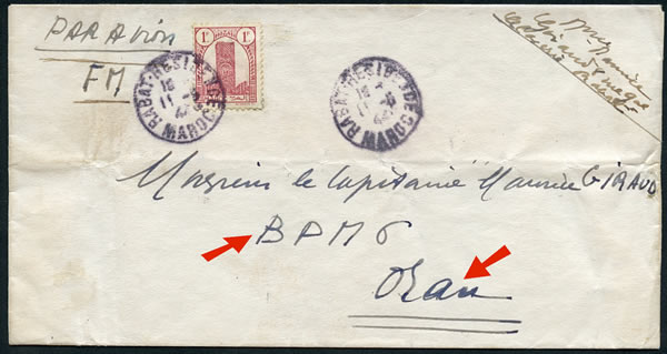 Lettre pour le BPm 6 à Oran