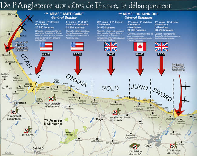 Carte du débarquement
