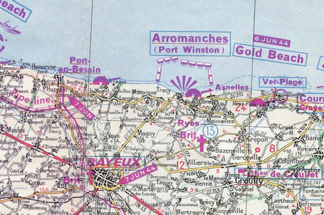 Carte de Gold beach