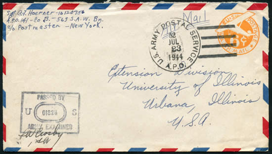 Entier US APO 52 St-Pierre Eglise