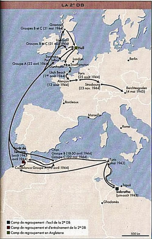 Itinéraire de la 2ème DB