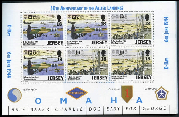 Feuillet Jersey plage de Omaha