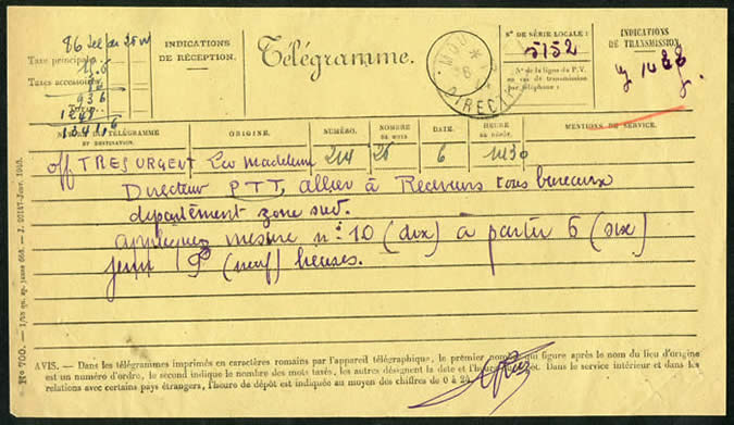 Mesures à prendre en cas de débarquement