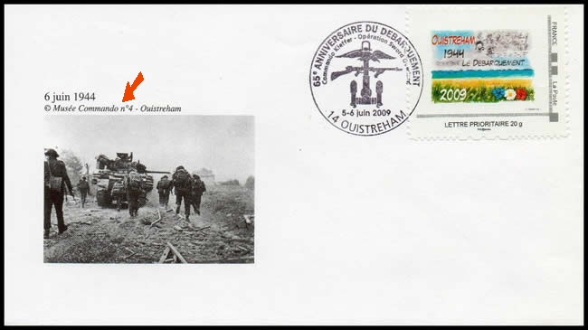 Autocpllant et oblitération Ouistreham 2009