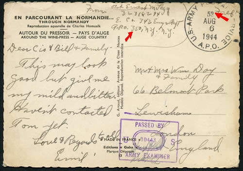 Cp de l'APO 52 6/8/44