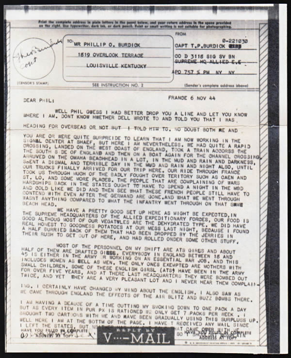 APO 757 de versailles sur V-Mail