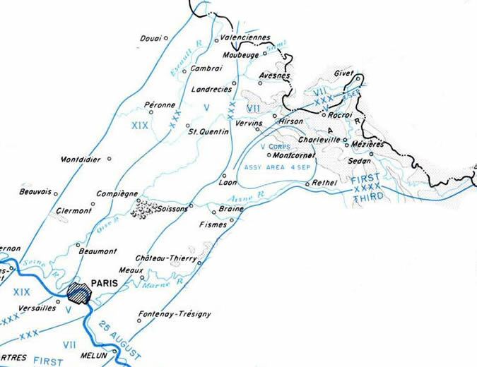 Zone libérée par la First US Army