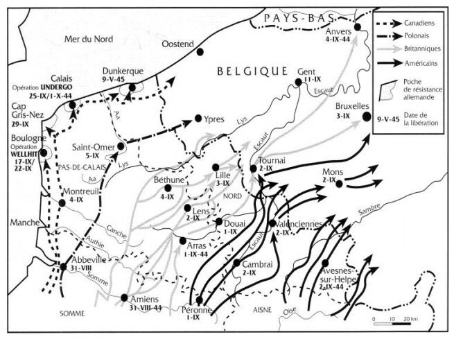 itinéraires vers la frontière belge