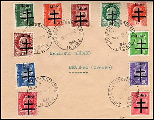 Aigurande surchargés sur enveloppel