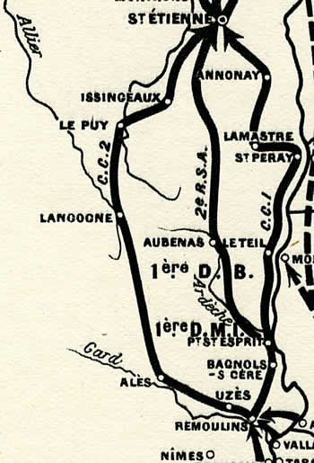 Ouest de la Vallée du rh^ne traversée par la 1ère DFL