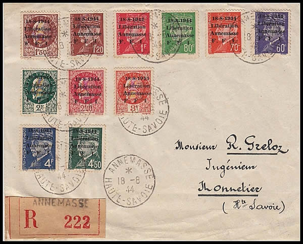 vignettes RF d'Annemasse sur lettre