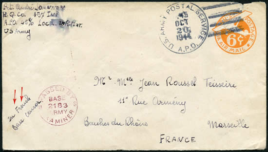 APO 45 lettre locale Marseille