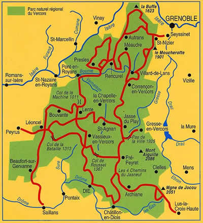 Carte du Vercors