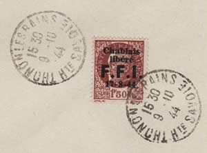 Surcharge de Chabalis sur lettre